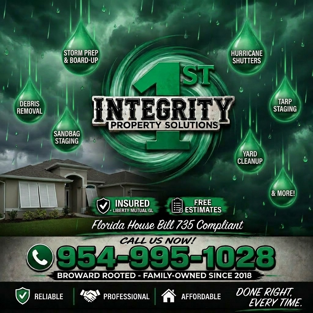 1st Integrity Property Solutions — storm preparation and board-up service, Broward County FL