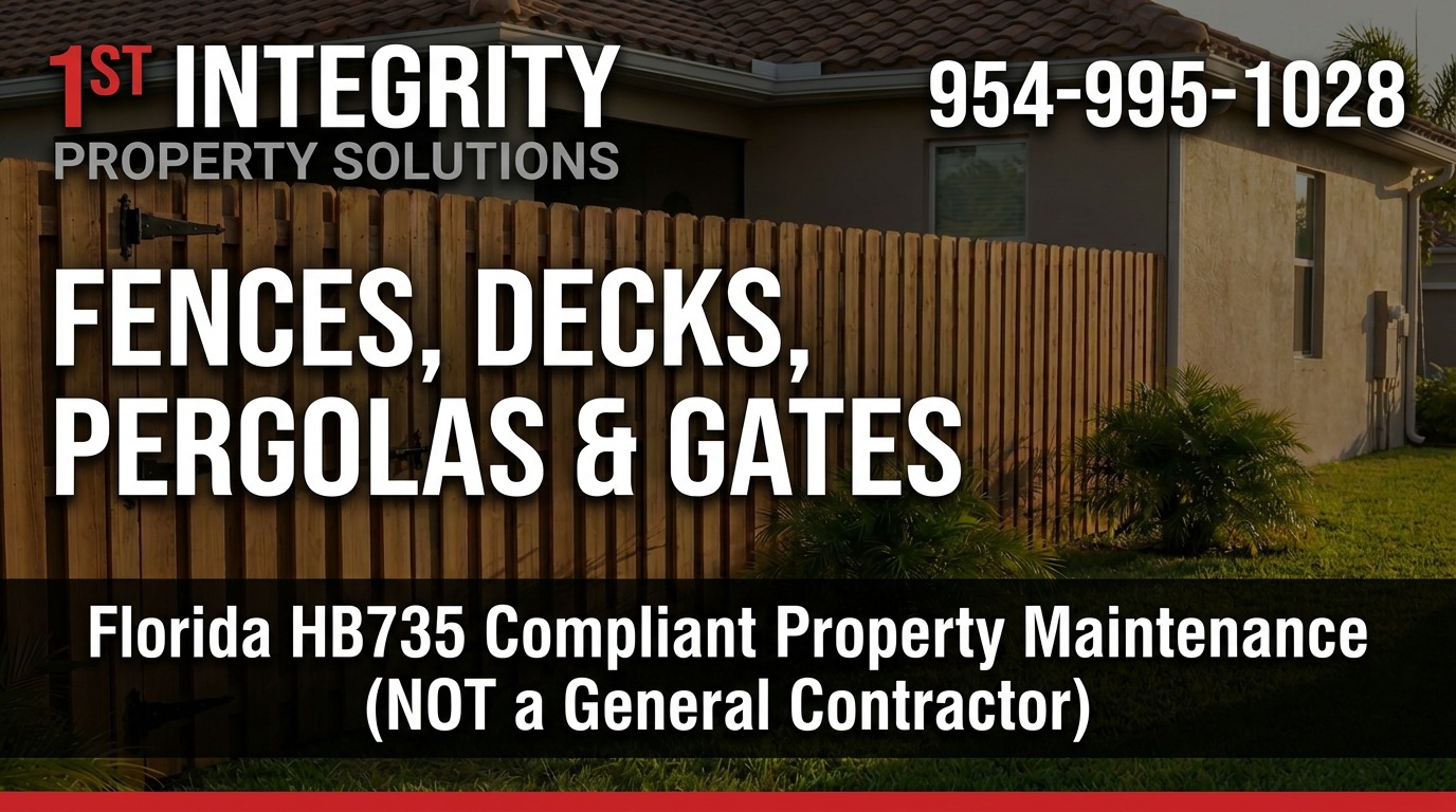 Fences, Decks, Pergolas & Gates — 1st Integrity Property Solutions, Broward County