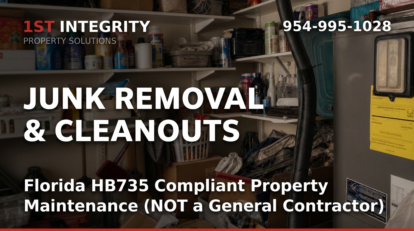 Junk Removal & Cleanouts — 1st Integrity Property Solutions, Broward County