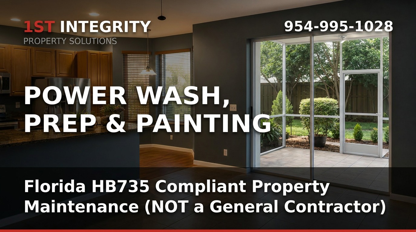 Power Wash, Prep & Painting — 1st Integrity Property Solutions, Broward County