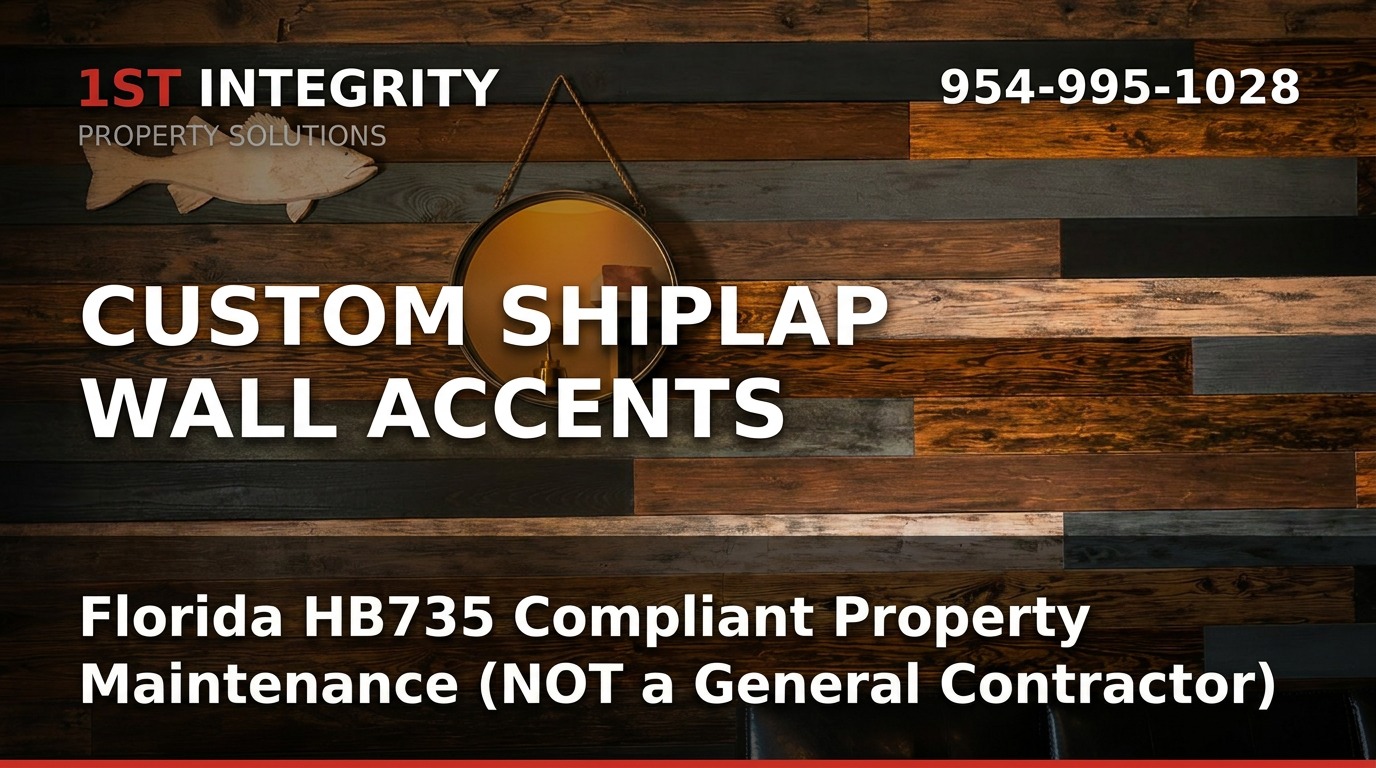 Custom Shiplap Wall Accents — 1st Integrity Property Solutions, Broward County